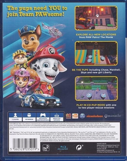 Paw Patrol The Movie Adventure City Calls - PS4 (B Grade) (Genbrug)